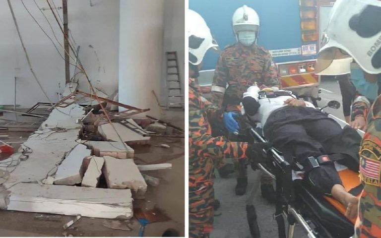 Dua pekerja warga Bangladesh parah dihempap dinding konkrit