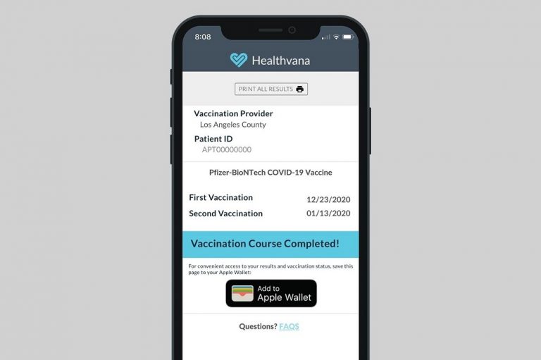 Los Angeles COVID-19 Vaccine Recipients Can Have Their Digital Record On Apple Wallet