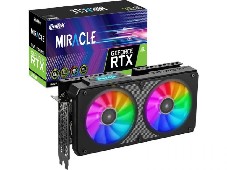 EMTEK Launches GeForce RTX 3070 Miracle Graphics With 12-Pin PCIe Connector