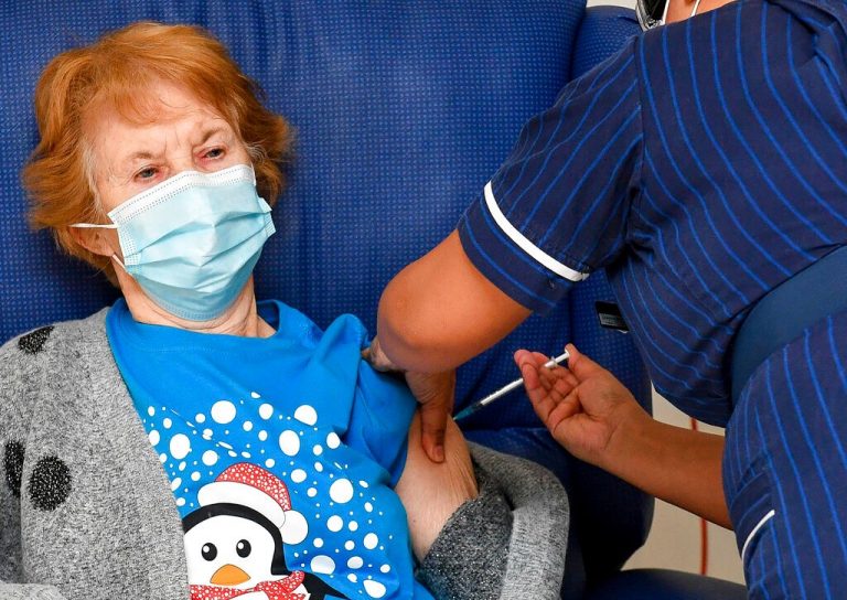 ‘Privileged’ UK grandma is first to get Pfizer vaccine outside trial