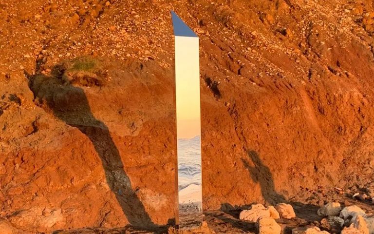 Gleaming pillar sighted on Britain’s Isle of Wight