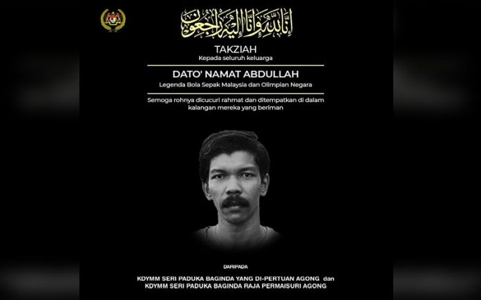 Agong ucap takziah kepada keluarga Namat Abdullah