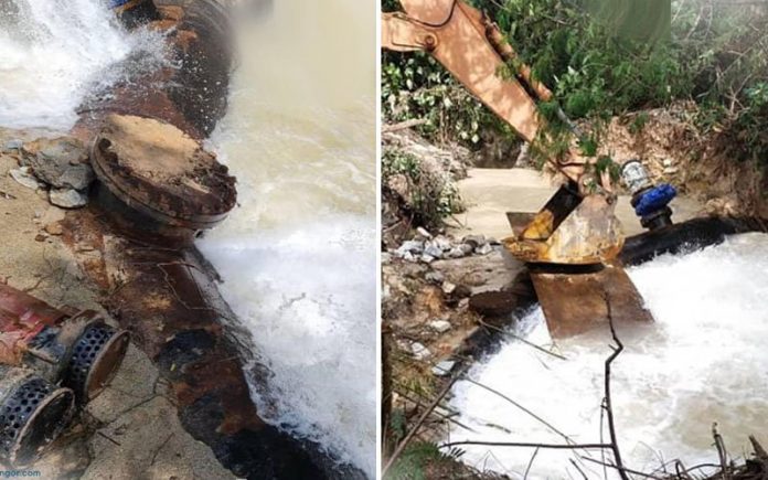 Lagi gangguan air di Lembah Klang, 2 kes paip pecah dalam sehari