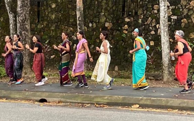 Women decked in sarees run 5km for charity