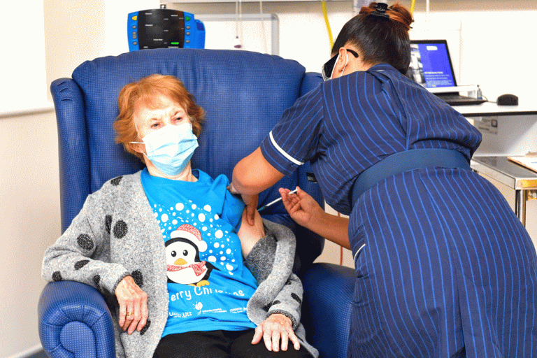 British granny, 90, gets first Covid vaccination
