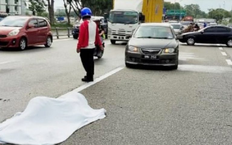 Penghantar makanan maut digilis treler di SKVE