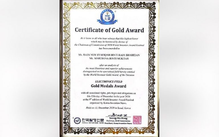 Taiping vocational college wins gold at world inventor festival