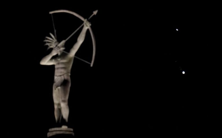 Jupiter and Saturn cheek-to-cheek in rare celestial dance