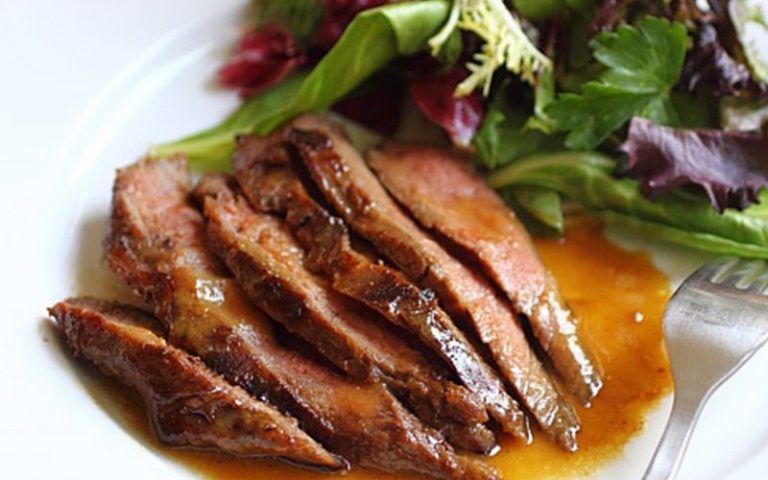 Japanese-style flank steak with miso, ponzu and butter