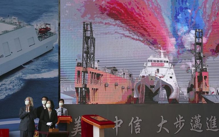 With launch of new warship, Taiwan sees role as arms supplier for West