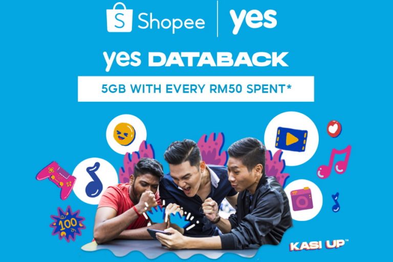 Yes Databack Provides Free 5GB of Data For Every RM 50 Spent On Shopee