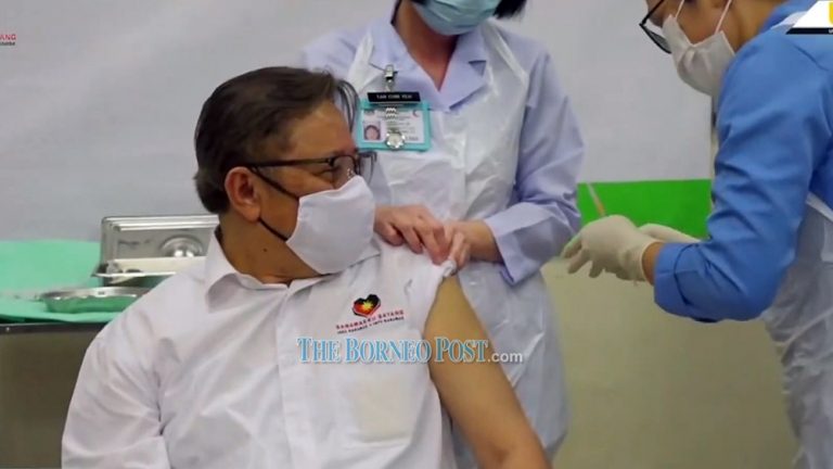 Sarawak CM among first in state to be injected with Pfizer-BioNTech Covid-19 vaccine