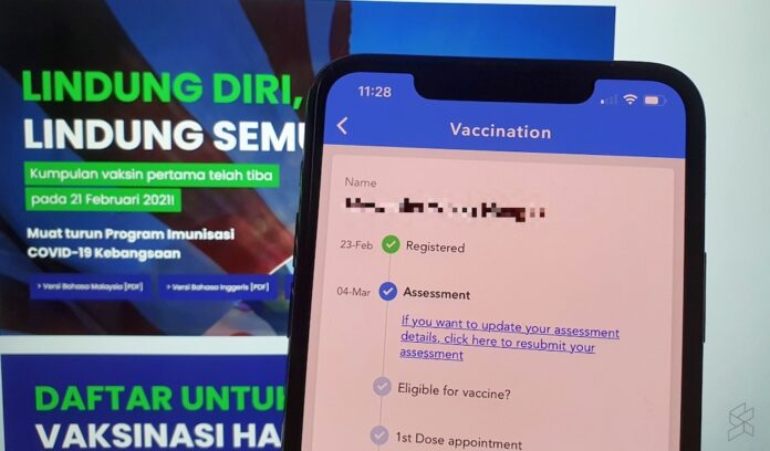MySejahtera now shows your first Covid-19 vaccine registration date