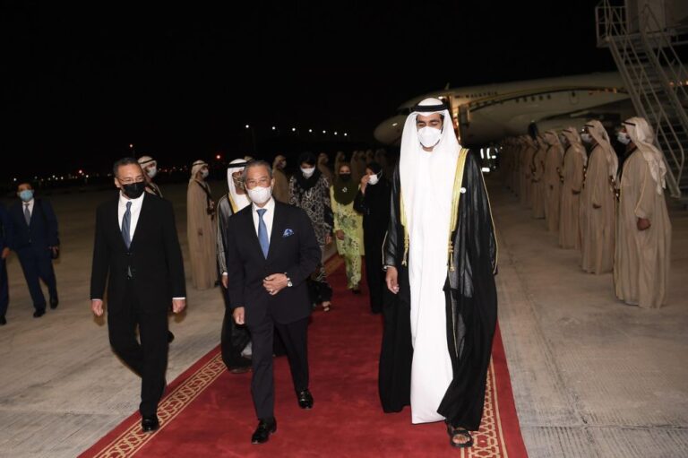 PM Muhyiddin arrives in UAE