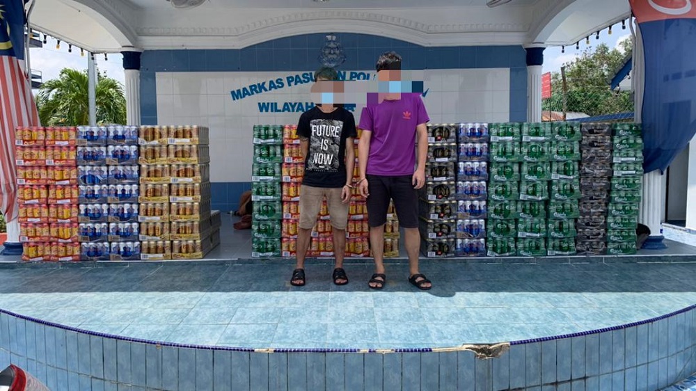 Region Two marine police seize RM120,000 of illicit booze, with two arrested, in Johor’s Forest City