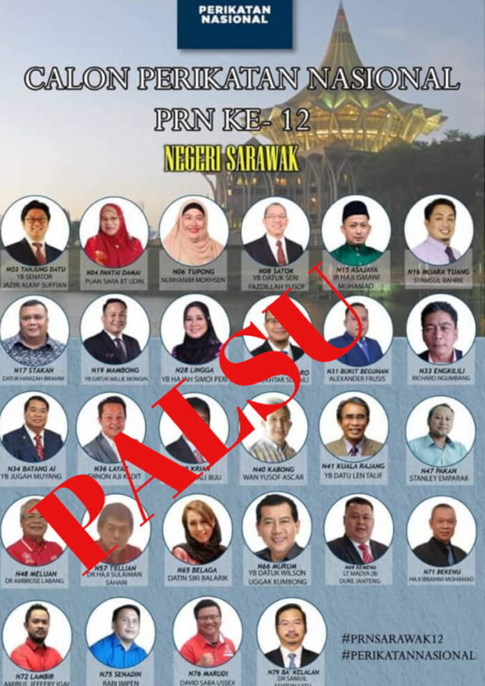 Sarawak Perikatan slams ‘fake’ poster of state election candidates