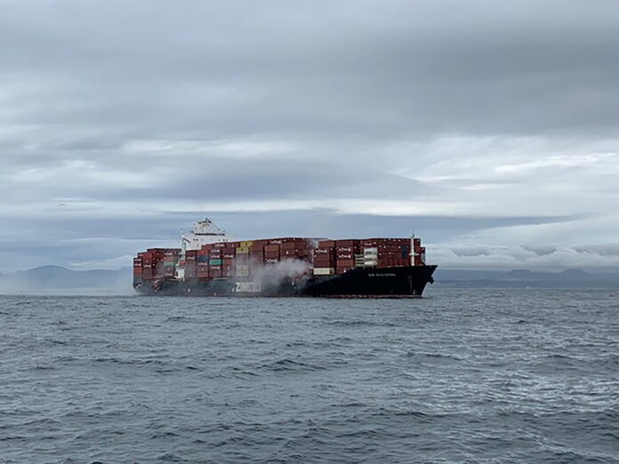 Canadian Coast Guard says monitoring container ship fire