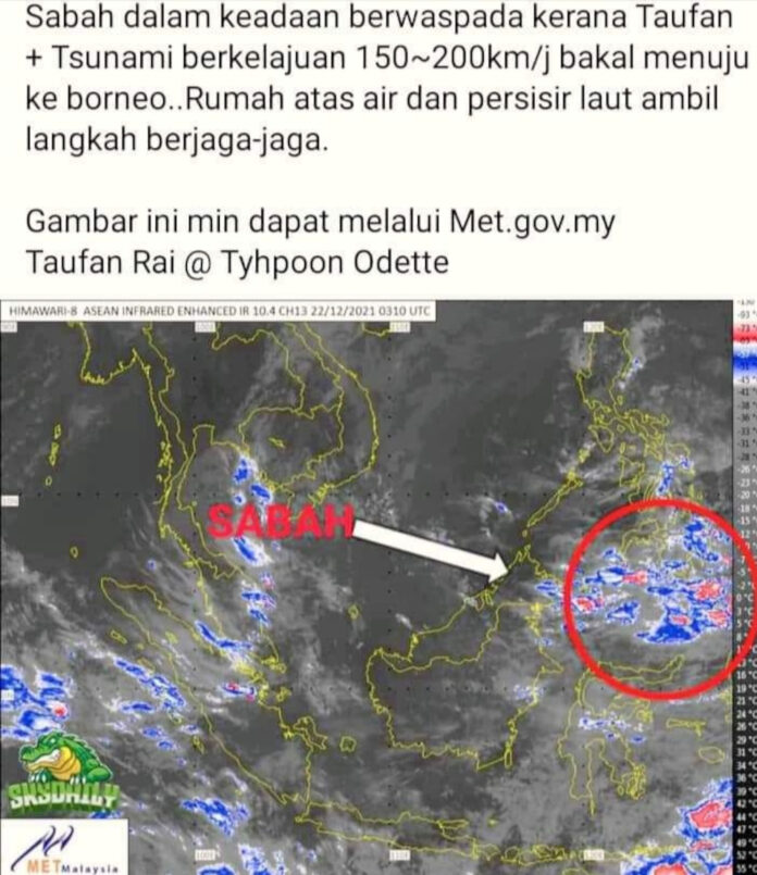 MetMalaysia: Typhoon, tsunami heading for Borneo is fake news