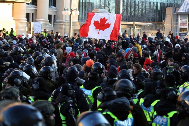 Police move to clear trucker-led protests in Canada capital