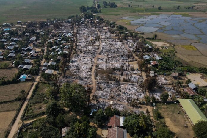 Myanmar villagers accuse junta troops of burning hundreds of homes