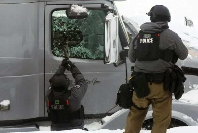Show of force in Ottawa as police clear main protest hub