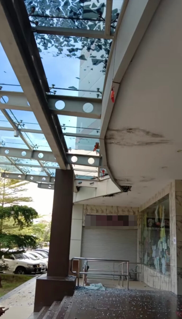 In Miri, shopping mall’s glass ceiling collapses, no one hurt
