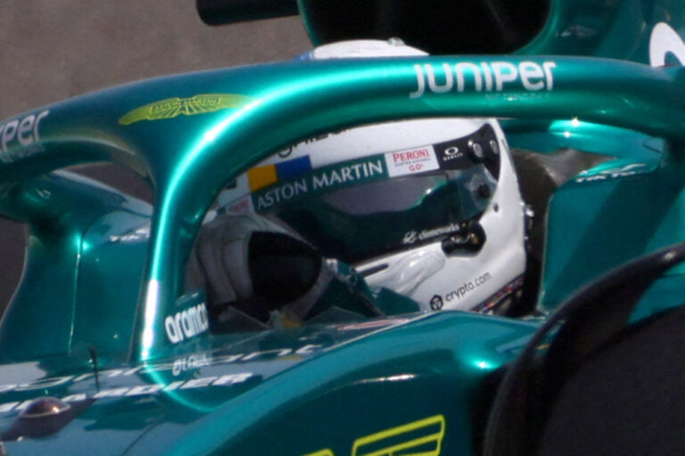 Four-times F1 champion Vettel sports helmet in support of Ukraine