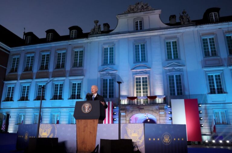 Missiles strike Ukraine’s Lviv as Biden says Putin ‘cannot remain in power’
