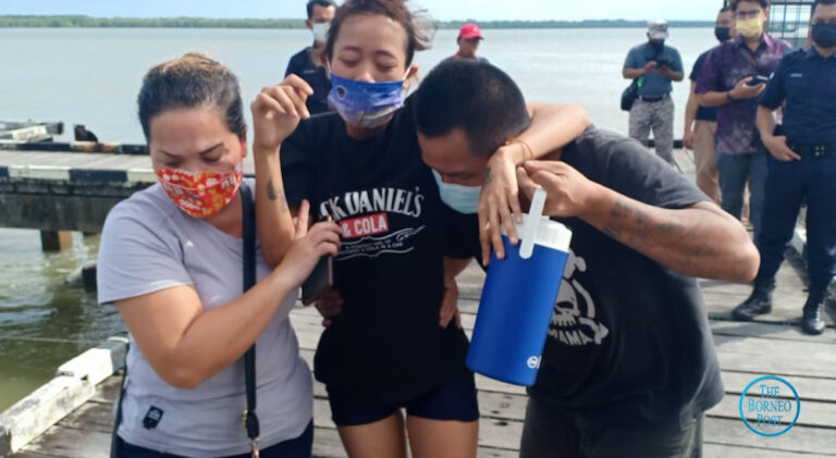 Distraught mum at Muara Tebas Wharf as search for Bintawa toddler continues
