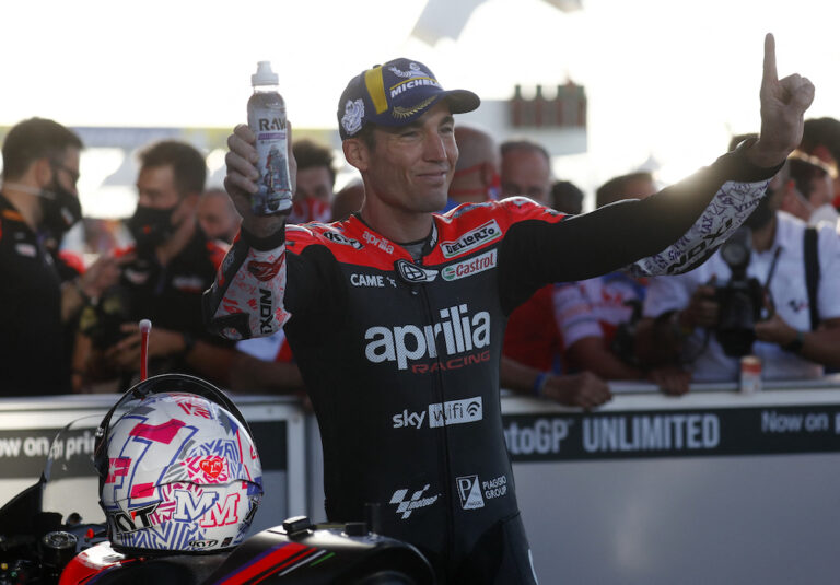 Aleix Espargaro gives Aprilia first MotoGP pole position