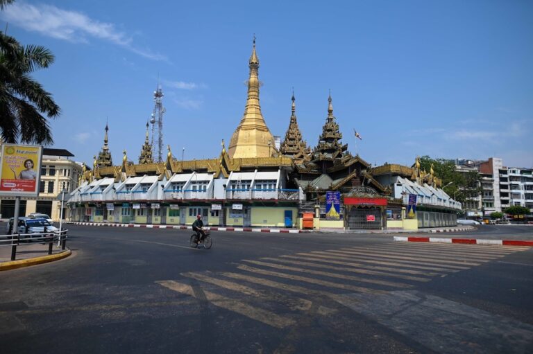Dry streets as Myanmar boycotts water festival to protest junta