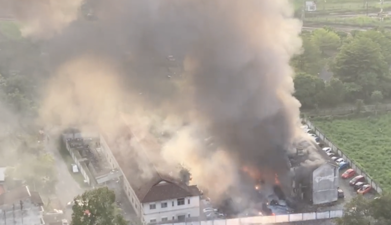 Explosions, heavy smoke as blaze occurs after fireworks destroyed at Sentul police store