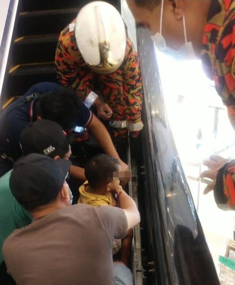 Three-year-old boy’s foot gets stuck in escalator at mall in Putrajaya