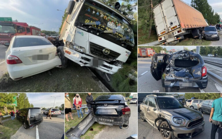 Lorry crashes into 11 cars in Nilai