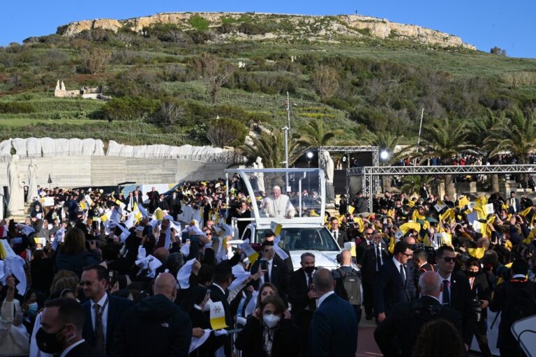 Pope visits Malta grotto of shipwrecked St. Paul