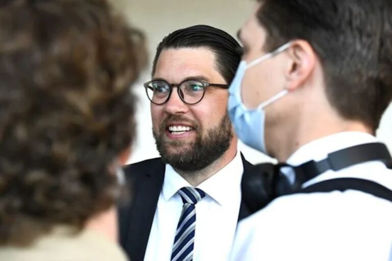 Sweden Democrats leader wants party to change on Nato membership if Finland applies to join alliance