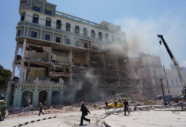 Gas leak blamed for blast at iconic Havana hotel that killed 22