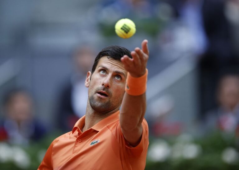 Djokovic stays perfect against Monfils, Raducanu knocked out in Madrid