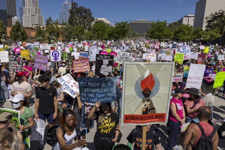 ‘My body my choice’: Thousands rally across US for abortion rights