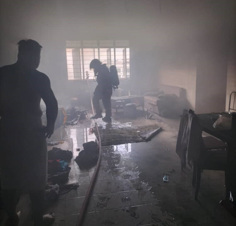 Fire and Rescue Dept: Blaze damages flat at Sg Merah police station in Sarawak