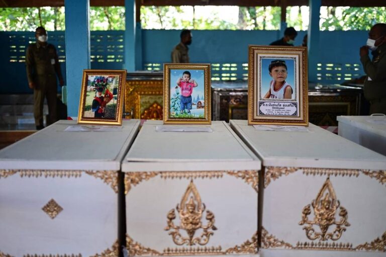 Families mourn Thai nursery dead ahead of king’s visit