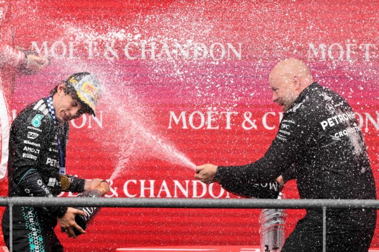 Belgian GP: Mercedes prodigy Antonelli triumphs as Russell crashes out
