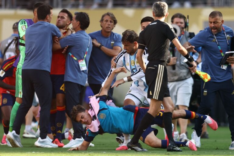 Argentina face Fifa probe over ugly scenes after World Cup final loss to Spain — with Falklands banner also investigated