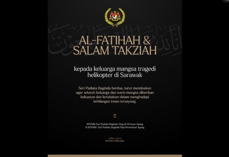 King, Queen extend condolences to families of Sarawak helicopter crash victims