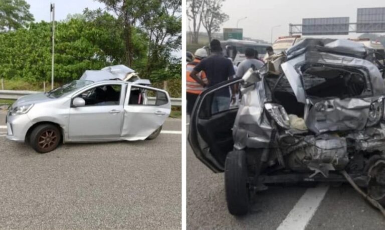 Woman killed, sister and motorcyclist seriously injured after lorry hits their stalled car in Nilai