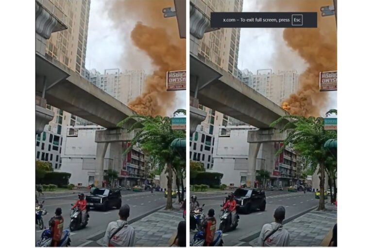 Fire erupts along Bangkok MRT line, forcing shutdown and delays