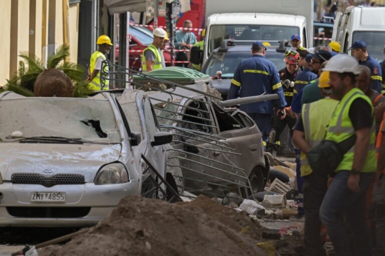 Athens building blast leaves six missing as rescuers search rubble, gas leak suspected 