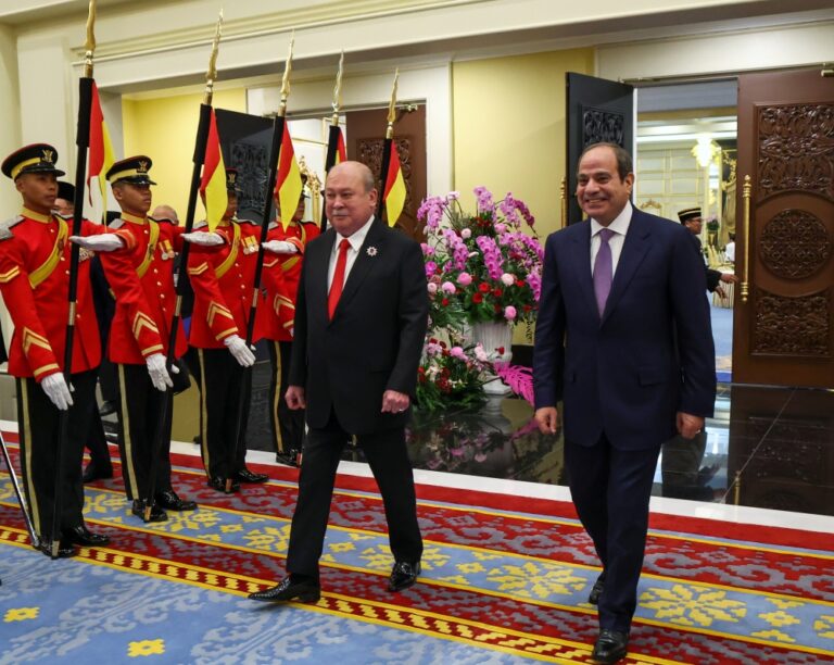King confers Darjah Utama Seri Mahkota Negara to El-Sisi