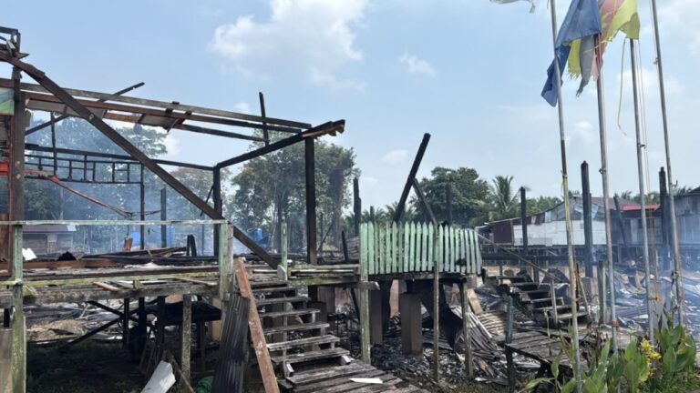 Sarawak longhouse fire leaves 25 people homeless in Ulu Tinjar