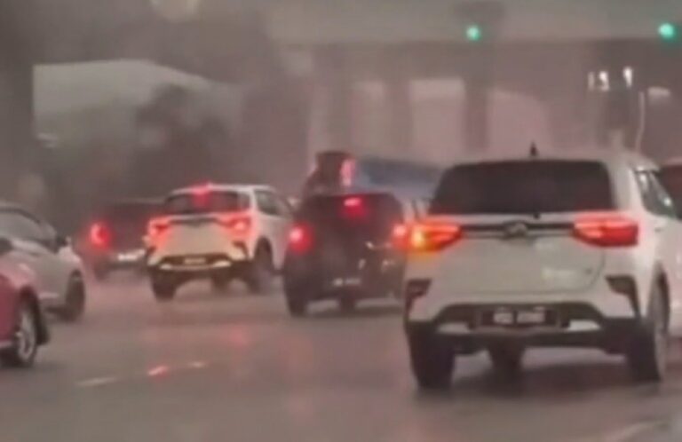 Violent Kota Damansara thunderstorm: Viral clip shows wind lifting car at toll plaza (VIDEO)